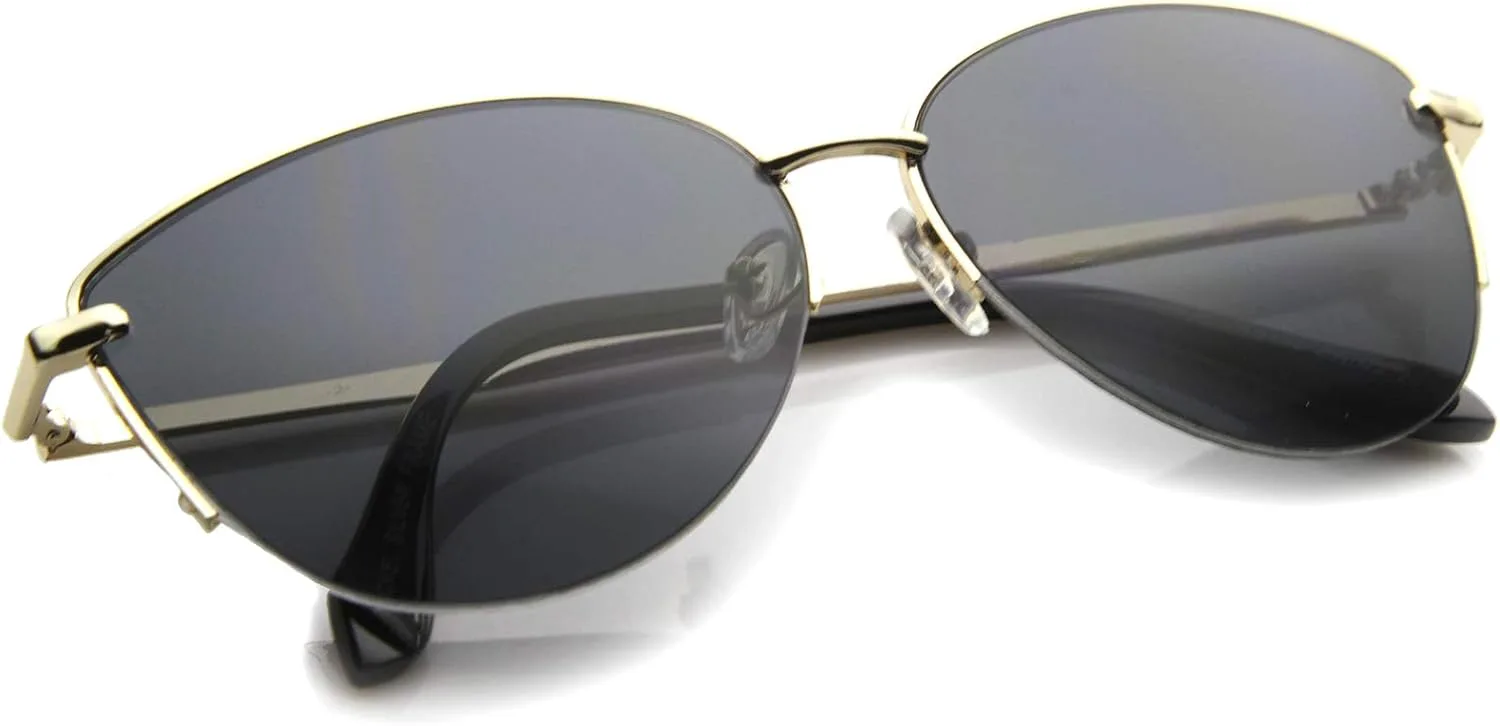 Солнцезащитные очки zeroUV в современном стиле, овальная полуободковая оправа с металлическим каркасом, форма «кошачий глаз», диаметр 63 мм, Gold / Smoke
Солнцезащитные очки zeroUV в современном стиле, овальная полуободковая оправа с металлическим каркасом, форма «кошачий глаз», диаметр 63 мм, Gold / Smoke