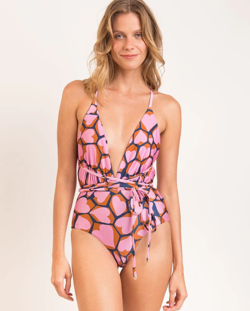 Женский заостренный купальник с принтом Río de Sol, розовый
Женский заостренный купальник с принтом Río de Sol, розовый