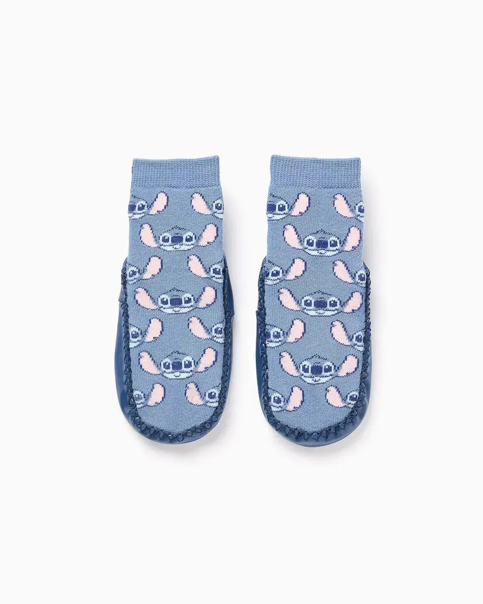 Детские носки с противоскользящей подошвой и рисунком Стич Zippy, синий
Детские носки с противоскользящей подошвой и рисунком Стич Zippy, синий