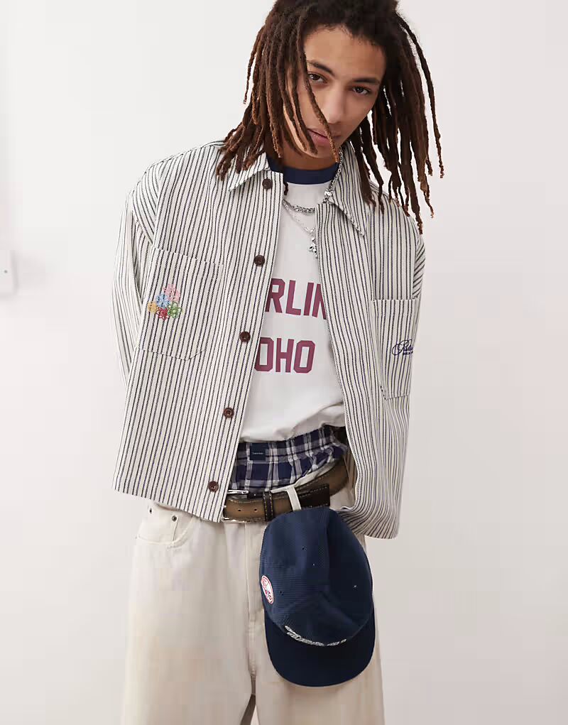 Запрещенная полосатая куртка харрингтон белого и синего цветов, Синий, Запрещенная полосатая куртка харрингтон белого и синего цветов
Запрещенная полосатая куртка харрингтон белого и синего цветов, Синий, Запрещенная полосатая куртка харрингтон белого и синего цветов