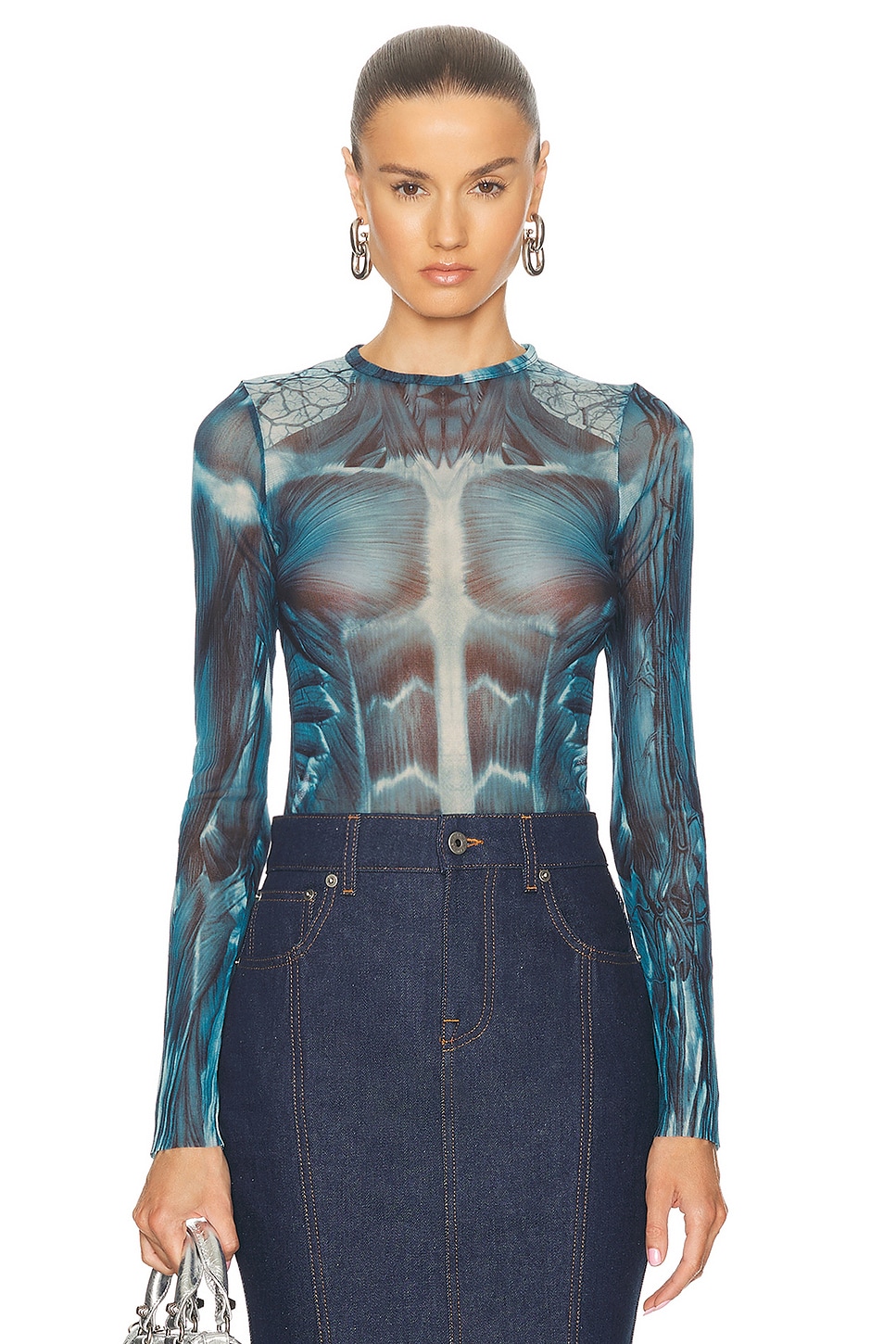 Топ Ecorche с длинными рукавами и принтом в сетку Jean Paul Gaultier, цвет Blue, Light Blue, & White
Топ Ecorche с длинными рукавами и принтом в сетку Jean Paul Gaultier, цвет Blue, Light Blue, & White