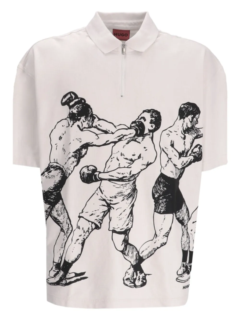 Поло с принтом боксерского поединка HUGO, белый
Поло с принтом боксерского поединка HUGO, белый