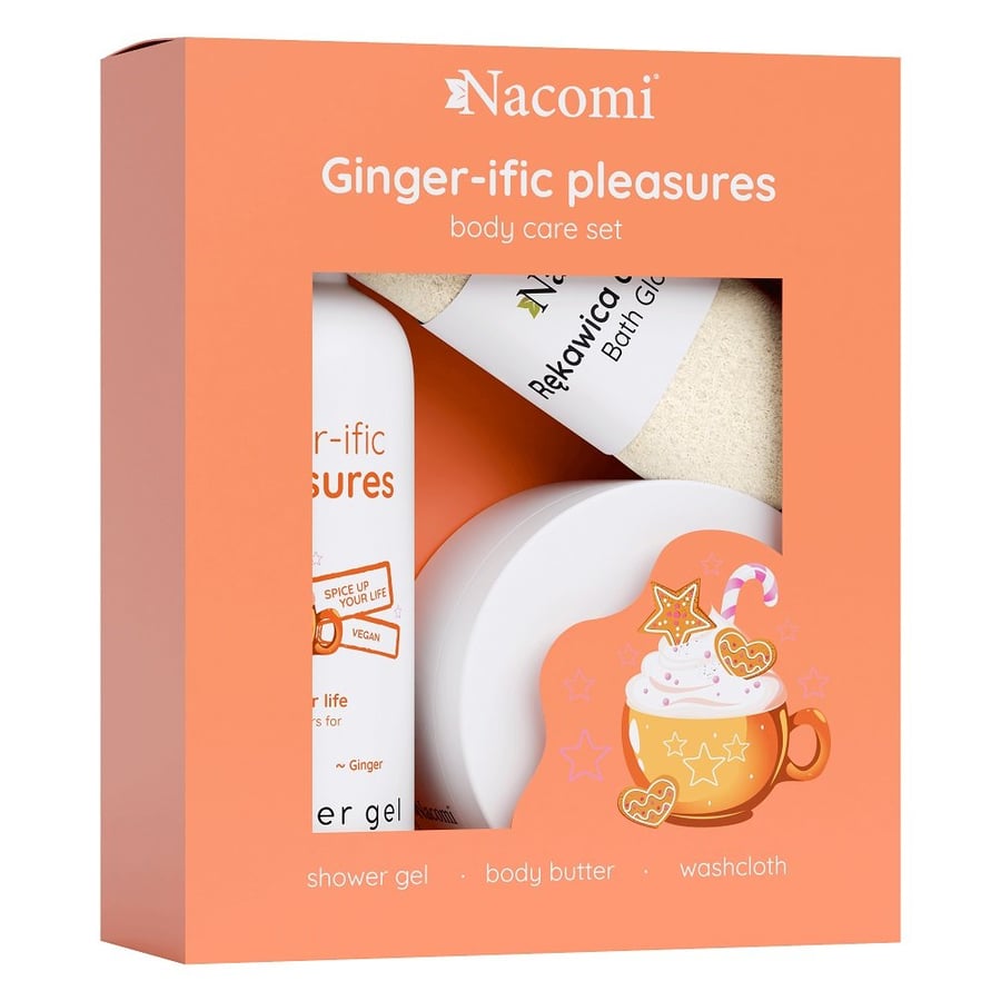 Nacomi, косметический набор Ginger-ific Pleasure, 2 шт. + банная перчатка
Nacomi, косметический набор Ginger-ific Pleasure, 2 шт. + банная перчатка