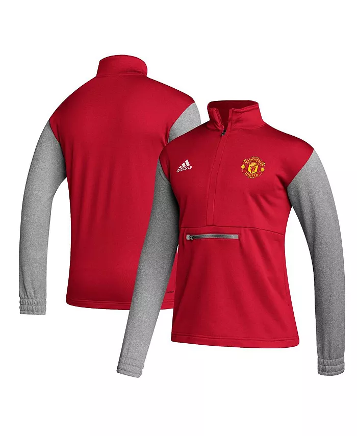 Мужская красная толстовка с длинным рукавом и полумолнией Manchester United Crest adidas
Мужская красная толстовка с длинным рукавом и полумолнией Manchester United Crest adidas