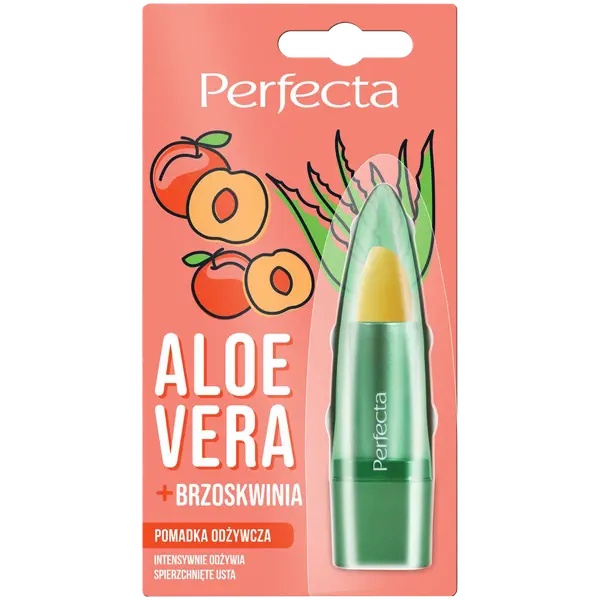 Питательная помада с алоэ и персиком, 5 г Perfecta Aloe vera
Питательная помада с алоэ и персиком, 5 г Perfecta Aloe vera