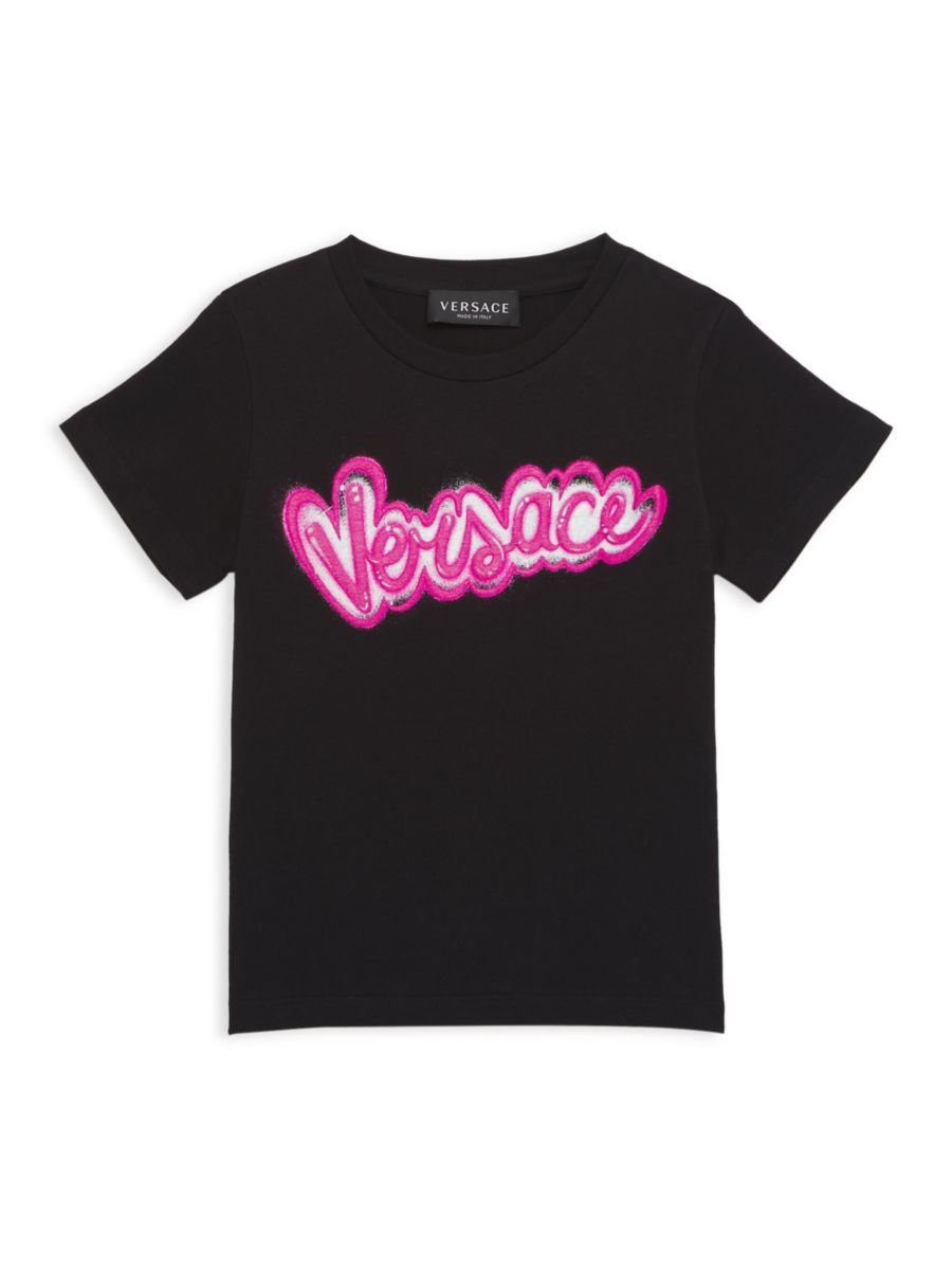 Футболка с логотипом-спрей для маленьких девочек и девочек Versace, цвет Black Pink
Футболка с логотипом-спрей для маленьких девочек и девочек Versace, цвет Black Pink