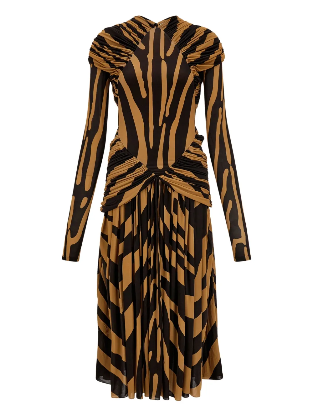 Платье миди из джерси со сборками Ferragamo, коричневый
Платье миди из джерси со сборками Ferragamo, коричневый