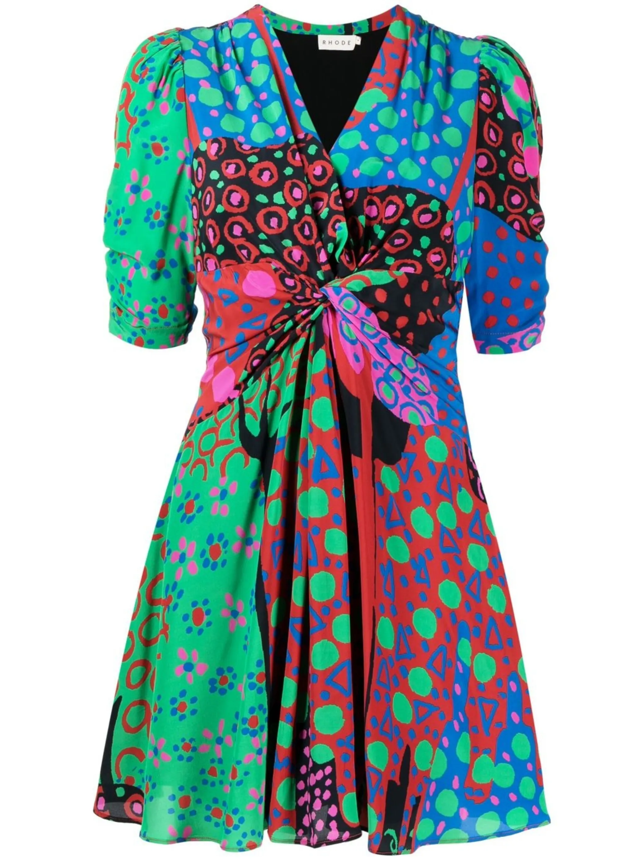 Платье мини с короткими рукавами и графичным принтом Rhode, синий
Платье мини с короткими рукавами и графичным принтом Rhode, синий