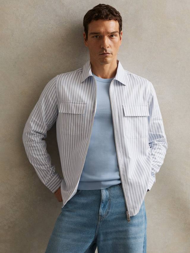 Палина полосатая хлопковая рубашка с застежкой-молнией спереди Reiss
Палина полосатая хлопковая рубашка с застежкой-молнией спереди Reiss