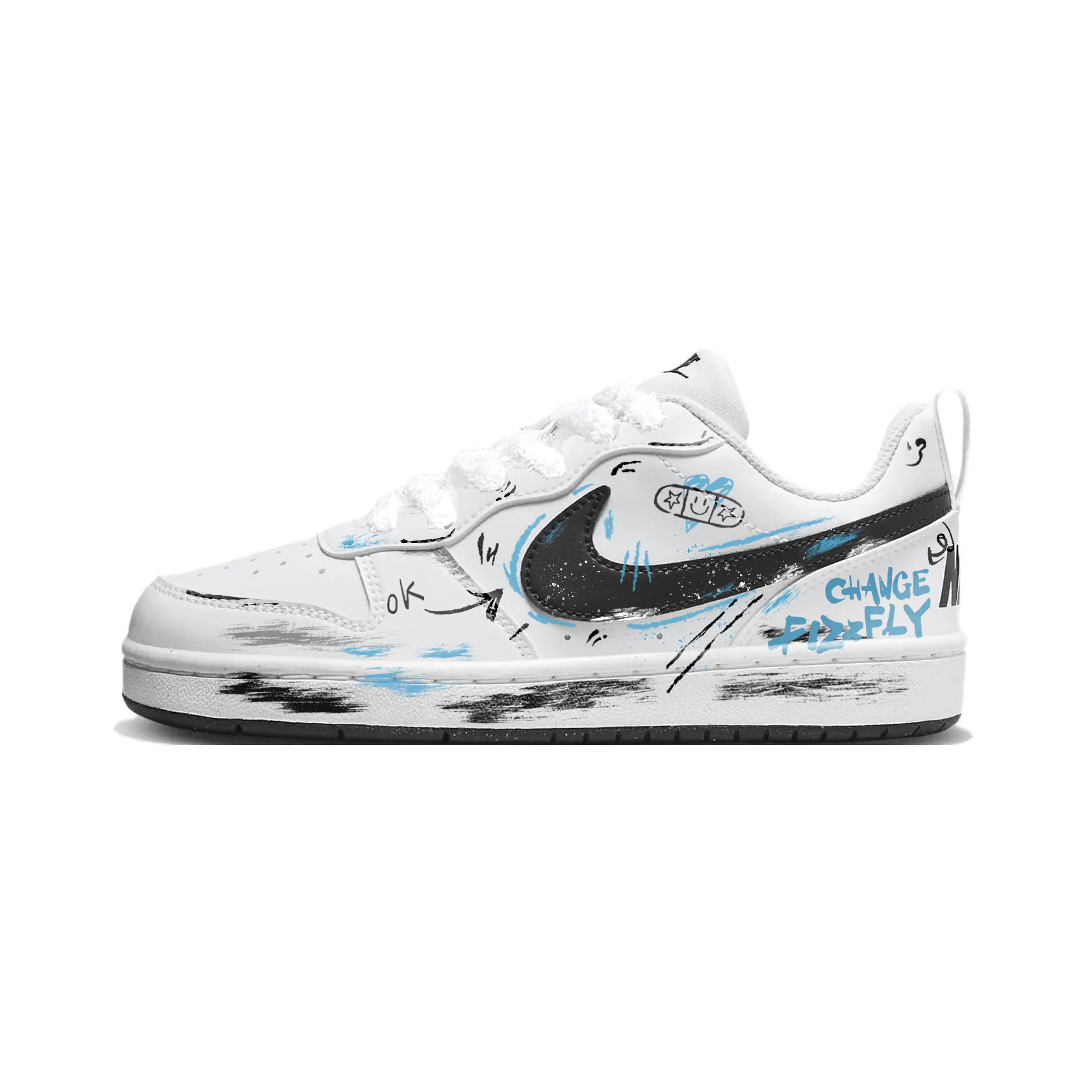 Nike Court Borough Streetwear Explosion синтетическая кожа низкие детские скейтбординг кроссовки Black White Blue Unisex
Nike Court Borough Streetwear Explosion синтетическая кожа низкие детские скейтбординг кроссовки Black White Blue Unisex