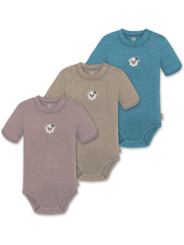 Normani Outdoor Sports Комплект из 3 унисекс комбинезонов-боди с короткими рукавами и пуговицами из мериносовой шерсти для младенцев, синего/бежевого/розового цвета
Normani Outdoor Sports Комплект из 3 унисекс комбинезонов-боди с короткими рукавами и пуговицами из мериносовой шерсти для младенцев, синего/бежевого/розового цвета