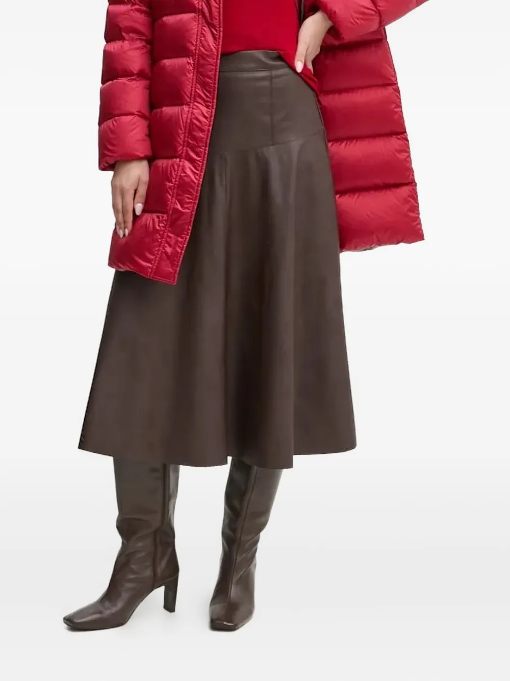 Юбка миди А-силуэта с высокой талией Sandro Ferrone, коричневый
Юбка миди А-силуэта с высокой талией Sandro Ferrone, коричневый