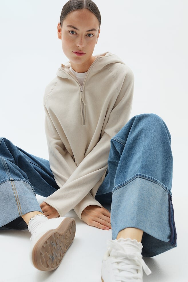 Мама до и после флисовая куртка с капюшоном H&M, бежевый 
Мама до и после флисовая куртка с капюшоном H&M, бежевый