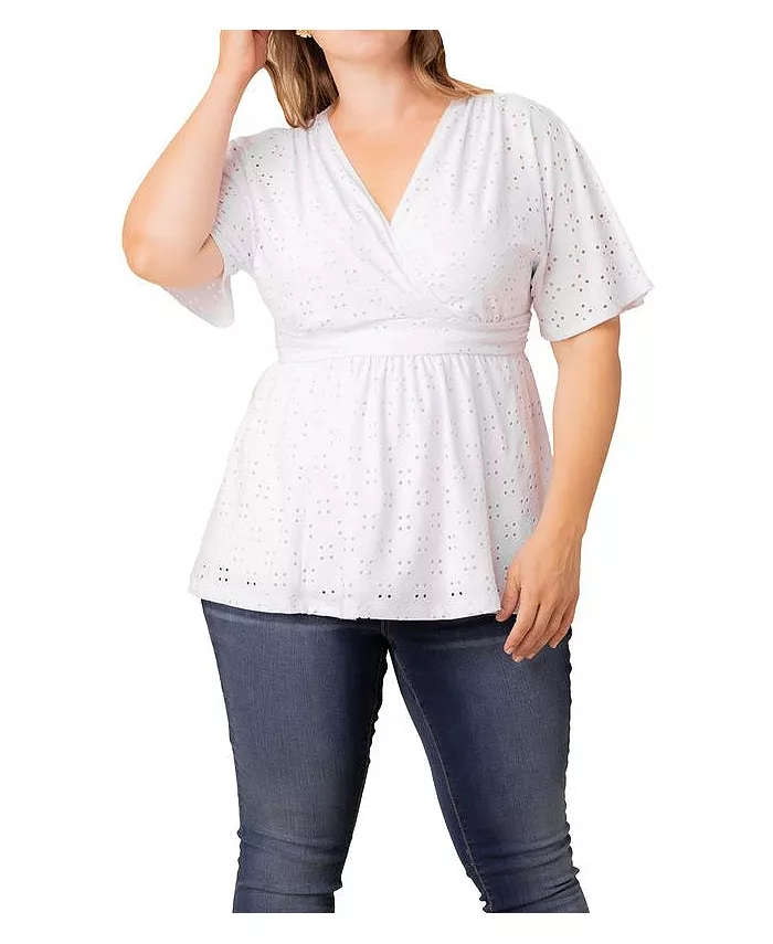 Топ Sunny Day с люверсами больших размеров Kiyonna, белый
Топ Sunny Day с люверсами больших размеров Kiyonna, белый