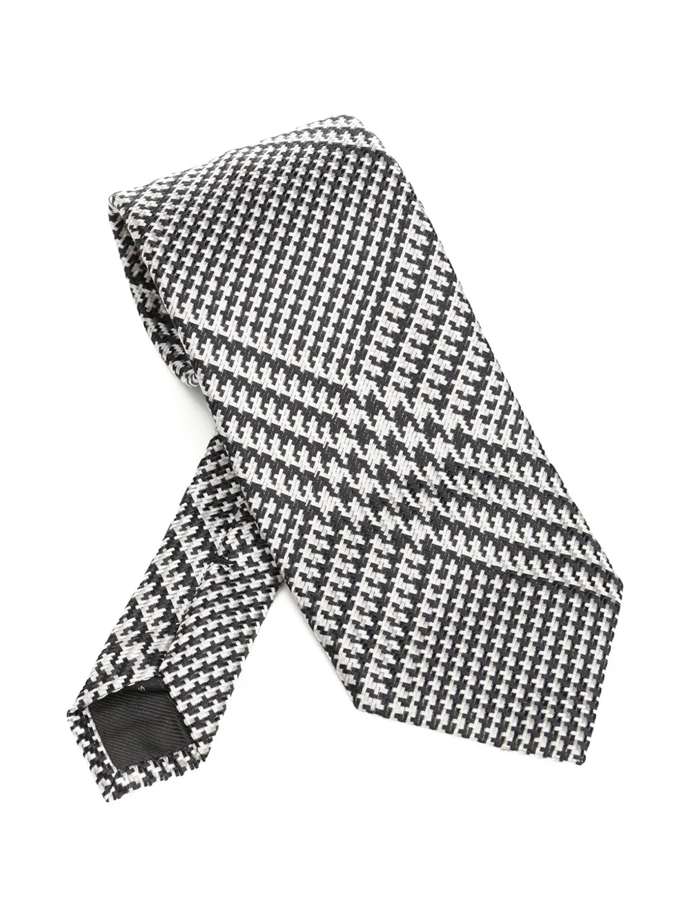 Шелковый галстук в ломаную клетку TOM FORD, черный 
Шелковый галстук в ломаную клетку TOM FORD, черный