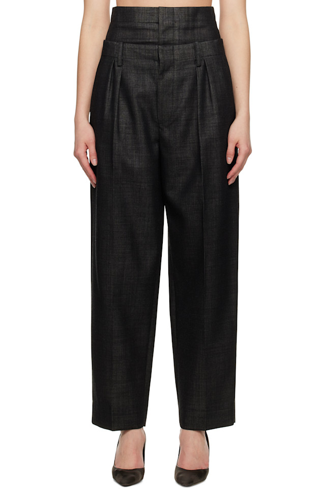 Брюки с двойным поясом Victoria Beckham, черный
Брюки с двойным поясом Victoria Beckham, черный