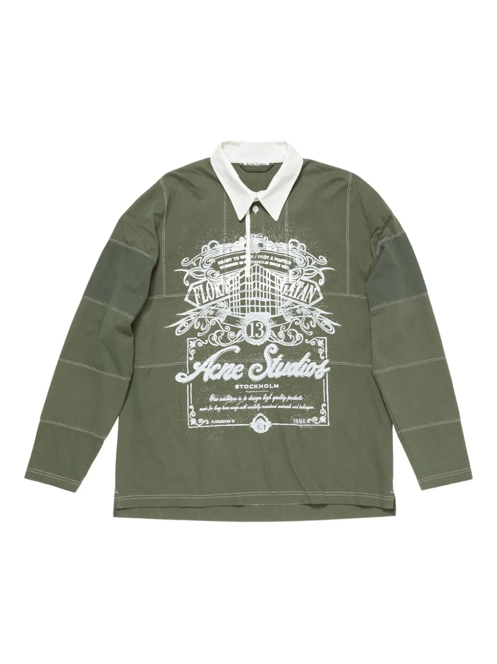 Рубашка поло с графичным принтом Acne Studios, зеленый
Рубашка поло с графичным принтом Acne Studios, зеленый