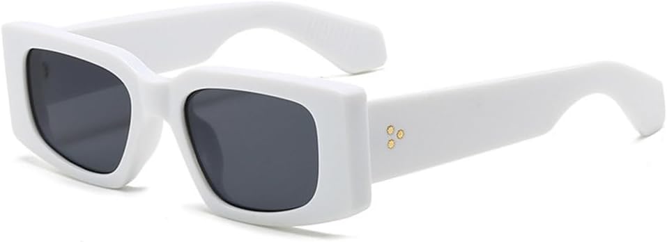 Модные женские солнцезащитные очки в винтажном стиле с заклепками, мужские желто-синие очки с защитой от УФ-излучения UV400, трендовые панк-солнцезащитные очки, белые и серые, один размер TYUVIVO, White Gray
Модные женские солнцезащитные очки в винтажном стиле с заклепками, мужские желто-синие очки с защитой от УФ-излучения UV400, трендовые панк-солнцезащитные очки, белые и серые, один размер TYUVIVO, White Gray