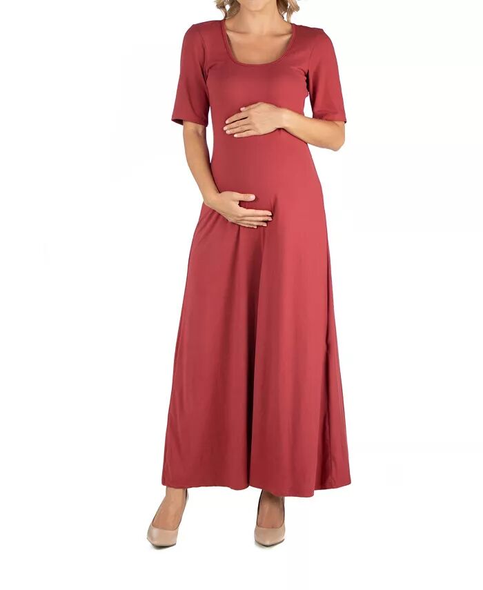 Повседневное платье макси для беременных с рукавами 24seven Comfort Apparel, красный
Повседневное платье макси для беременных с рукавами 24seven Comfort Apparel, красный
