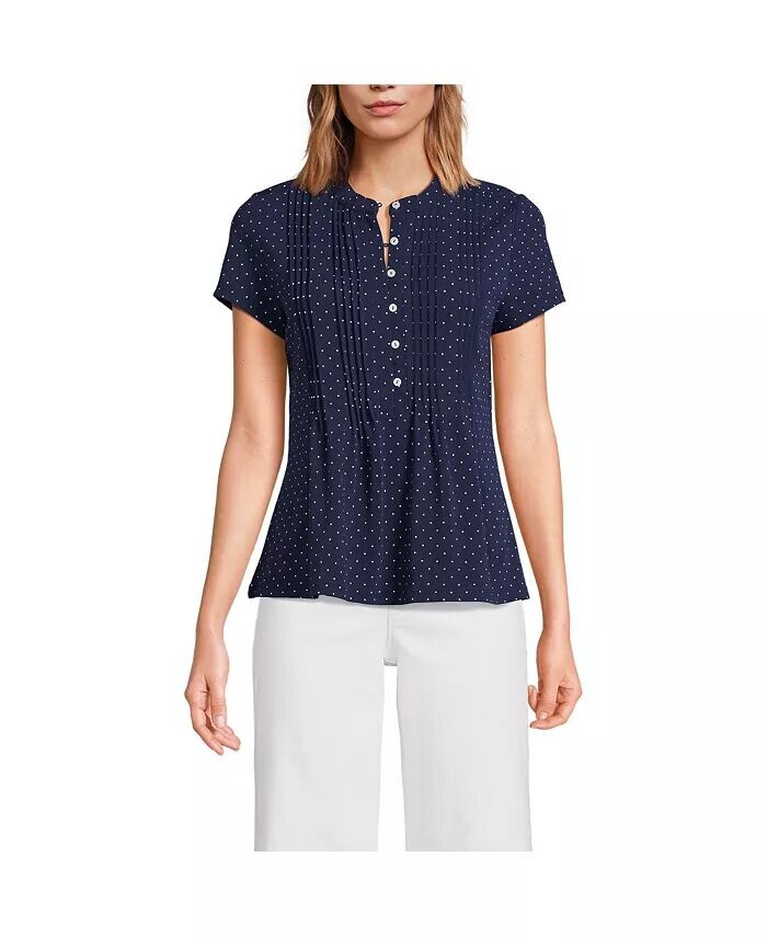 Женский легкий трикотажный топ с защипами на пуговицах Lands' End, синий
Женский легкий трикотажный топ с защипами на пуговицах Lands' End, синий