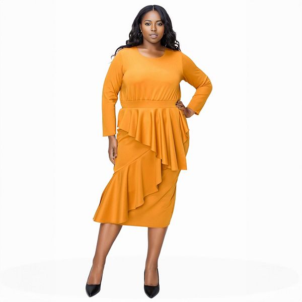 Платье-футляр Alexandra с рюшами Plus size L I V D, Mustard
Платье-футляр Alexandra с рюшами Plus size L I V D, Mustard