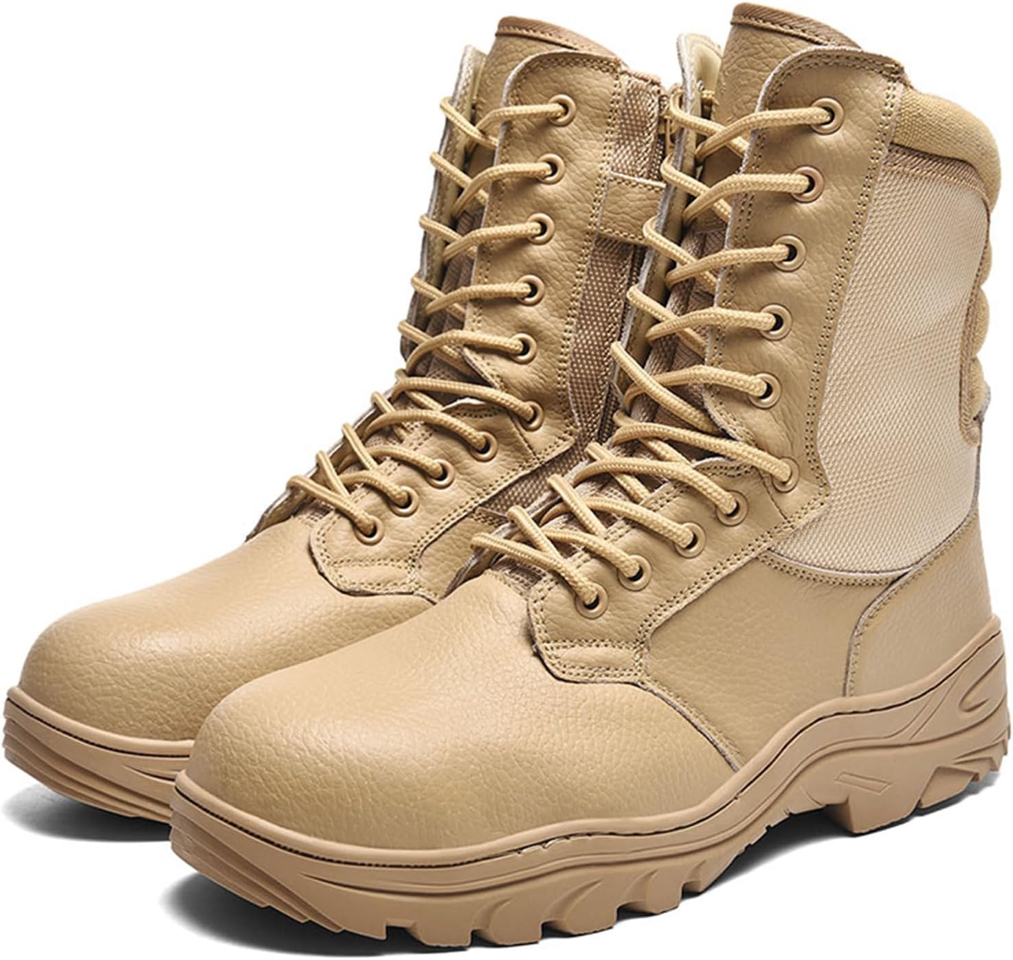 Мужские кожаные высокие ботинки QKLMWES с шнуровкой, стальным носком, военные тактические ботинки с боковой молнией, противоскользящие десертные боевые ботинки для работы, командос, альпинизма, походов и армии джунглей, бежевый
Мужские кожаные высокие ботинки QKLMWES с шнуровкой, стальным носком, военные тактические ботинки с боковой молнией, противоскользящие десертные боевые ботинки для работы, командос, альпинизма, походов и армии джунглей, бежевый