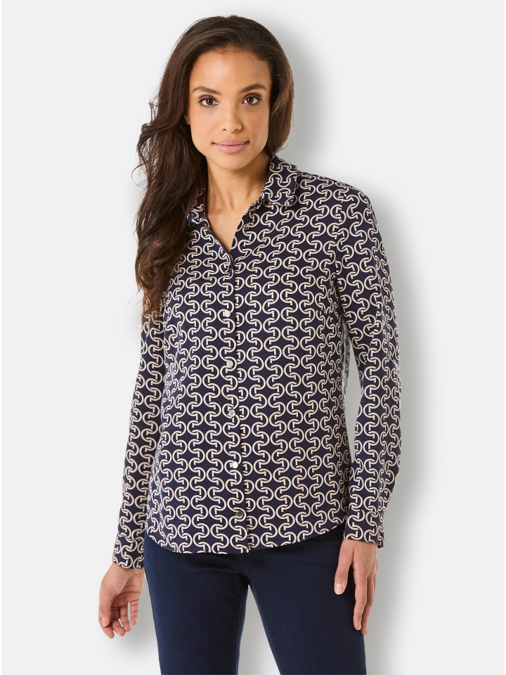 Блузка-рубашка с принтом темно-синего и верблюжьего цветов creation L
Блузка-рубашка с принтом темно-синего и верблюжьего цветов creation L