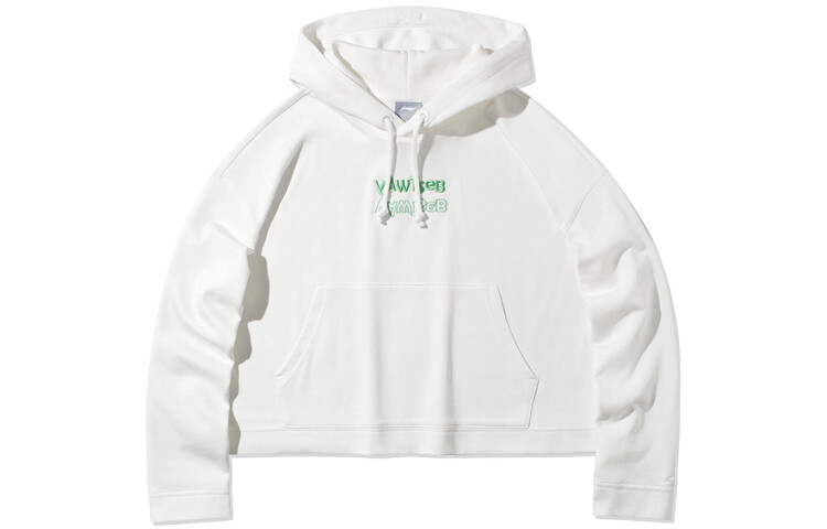 Спортивная модная коллекция Толстовка женская белая Lining 
Спортивная модная коллекция Толстовка женская белая Lining