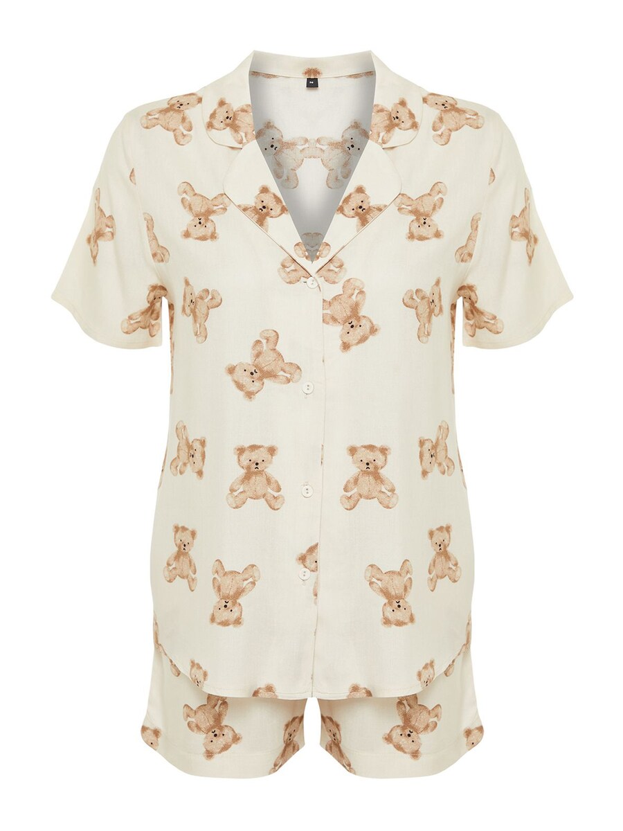 Короткий пижамный комплект Trendyol, бежевый
Короткий пижамный комплект Trendyol, бежевый