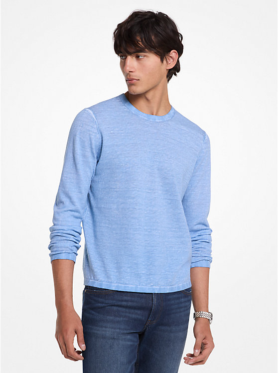 Свитер из льна и хлопка Michael Kors, голубой
Свитер из льна и хлопка Michael Kors, голубой