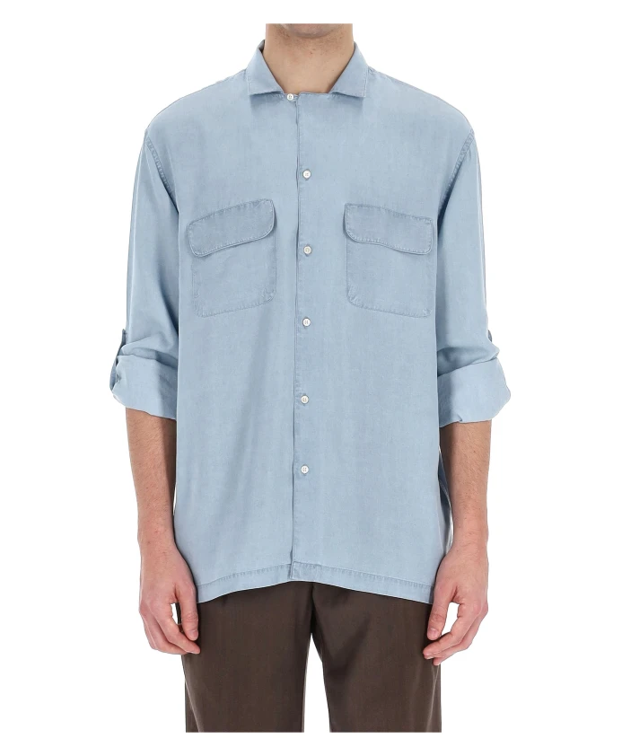 Джинсовая рубашка с воротником-стойкой для боулинга Officine Gãnãrale, синий
Джинсовая рубашка с воротником-стойкой для боулинга Officine Gãnãrale, синий