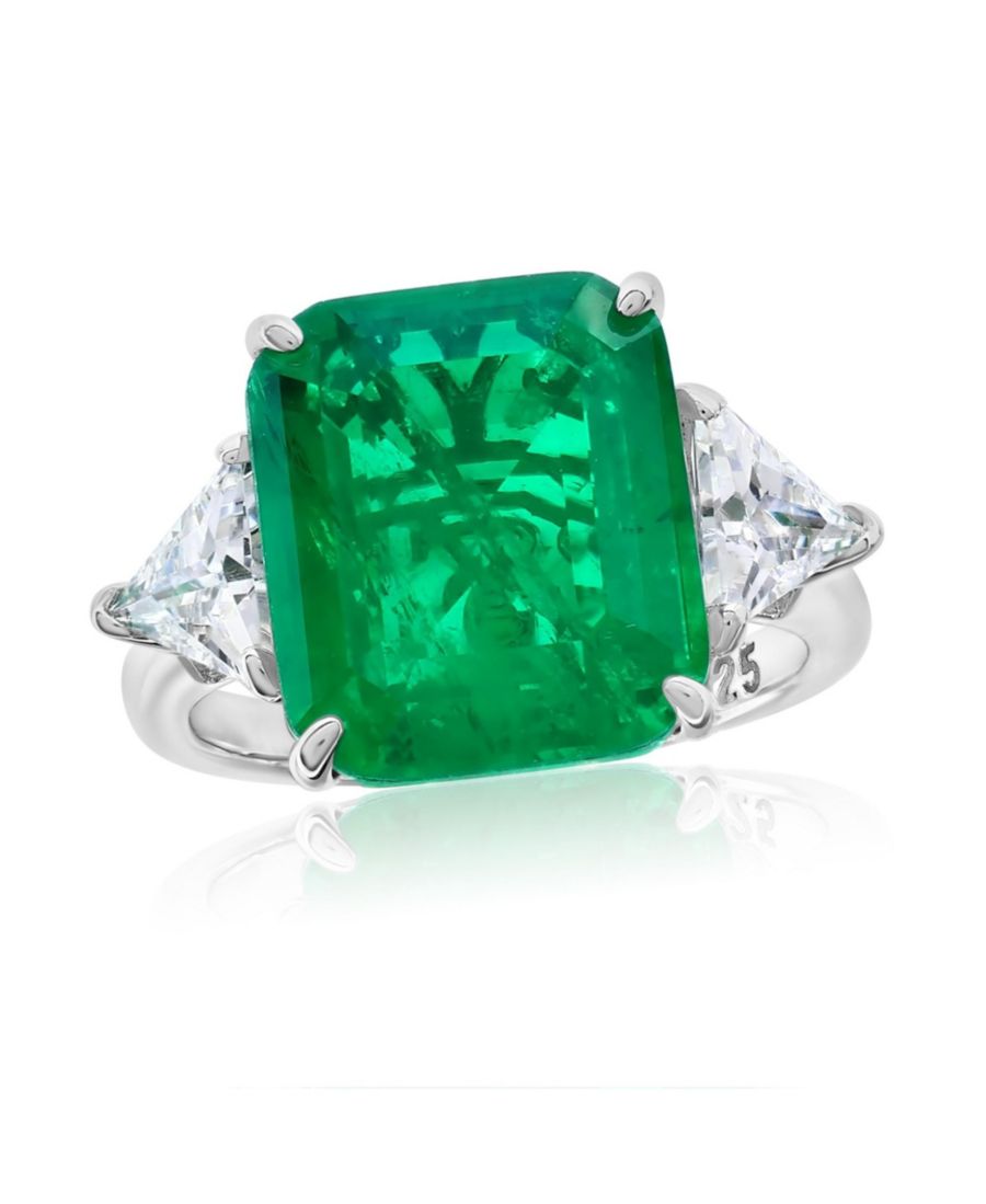 Кольцо из стерлингового серебра Gala Collection с крупными бриллиантами изумрудной огранки и кубическим цирконием огранки триллион, украшенное бриллиантами Suzy Levian New York, Green
Кольцо из стерлингового серебра Gala Collection с крупными бриллиантами изумрудной огранки и кубическим цирконием огранки триллион, украшенное бриллиантами Suzy Levian New York, Green