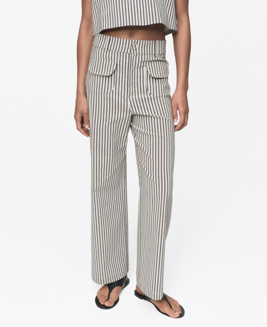 Женские полосатые брюки с карманами MANGO, Ecru
Женские полосатые брюки с карманами MANGO, Ecru