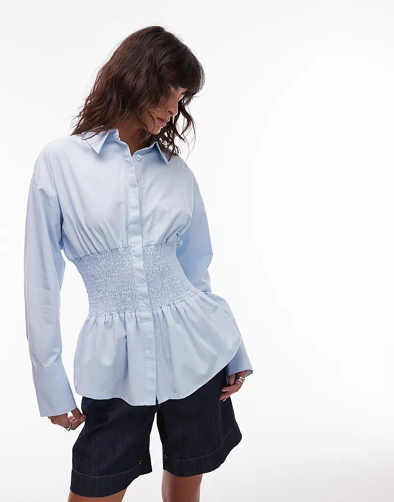 Рубашка с присборенной талией ASOS DESIGN синего цвета
Рубашка с присборенной талией ASOS DESIGN синего цвета