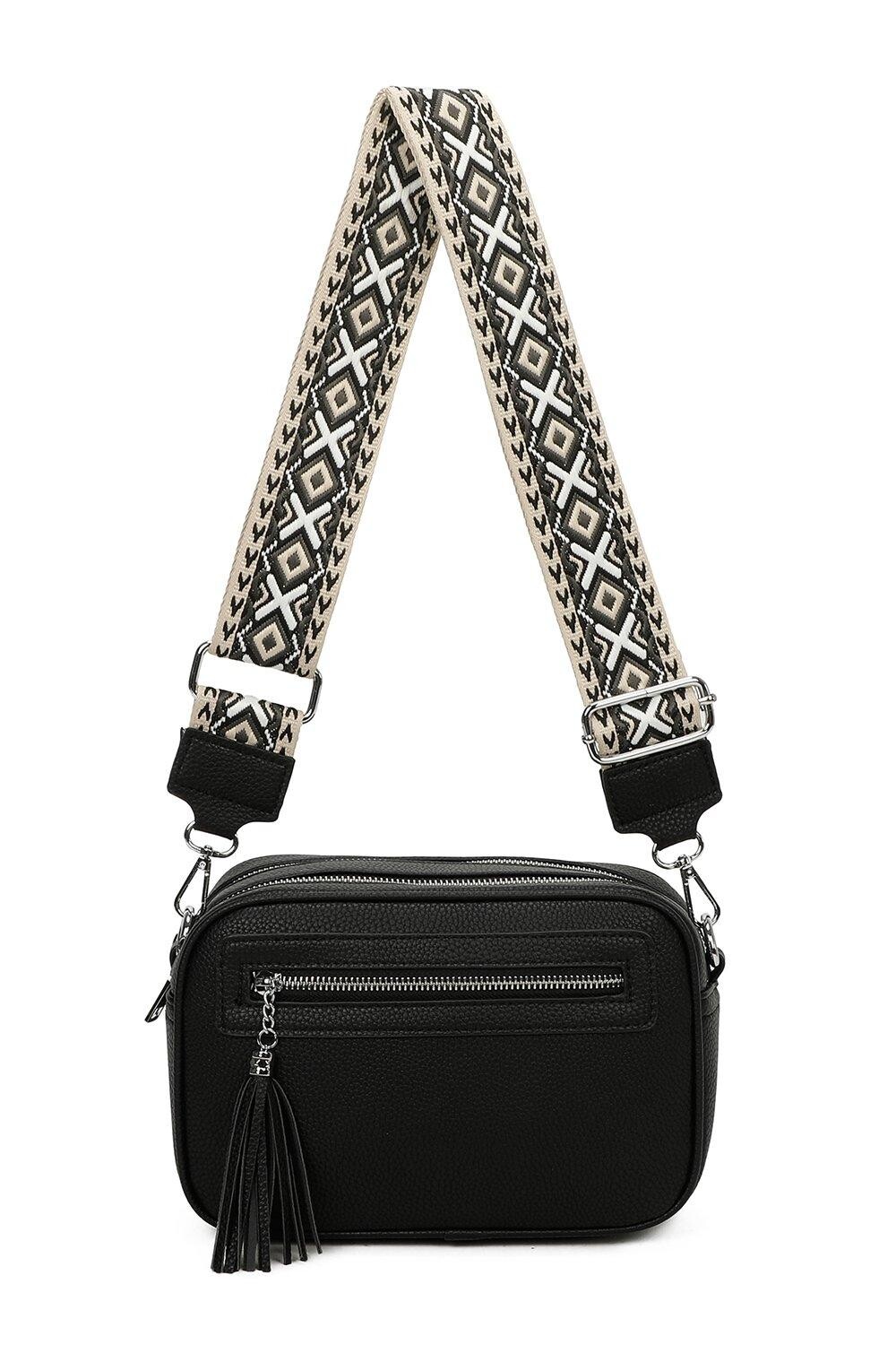 Сумка через плечо из искусственной кожи с четырьмя молниями и холщовым ремешком Fontanella Fashion, черный
Сумка через плечо из искусственной кожи с четырьмя молниями и холщовым ремешком Fontanella Fashion, черный