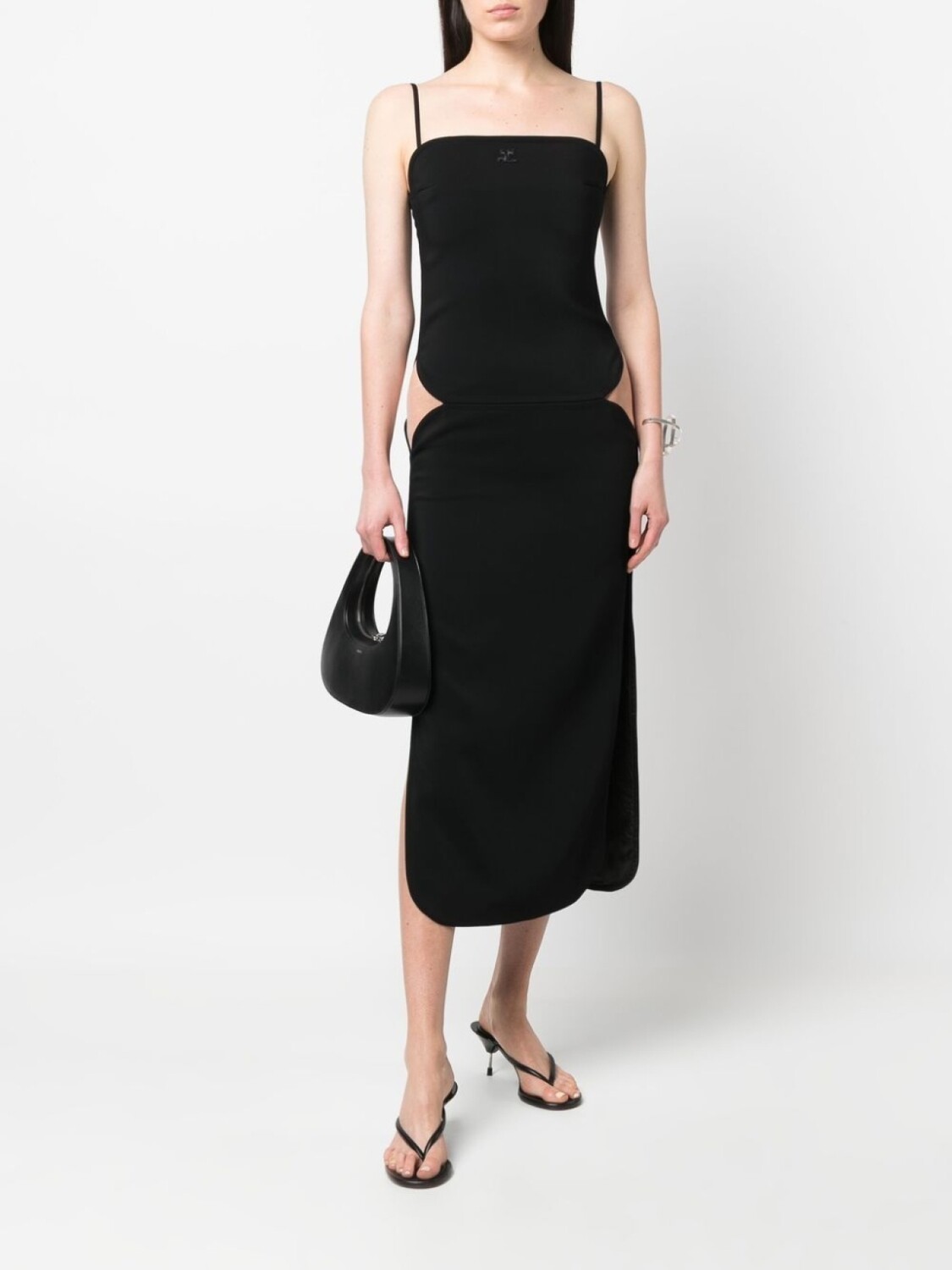 Courrèges облегающее платье миди с вырезами, черный
Courrèges облегающее платье миди с вырезами, черный