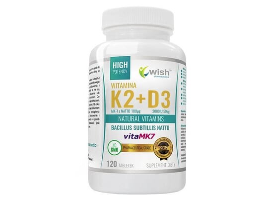 Wish, Витамин К2, МК-7 100мкг + D3 2000МЕ 50мкг, 120 таблеток.
Wish, Витамин К2, МК-7 100мкг + D3 2000МЕ 50мкг, 120 таблеток.