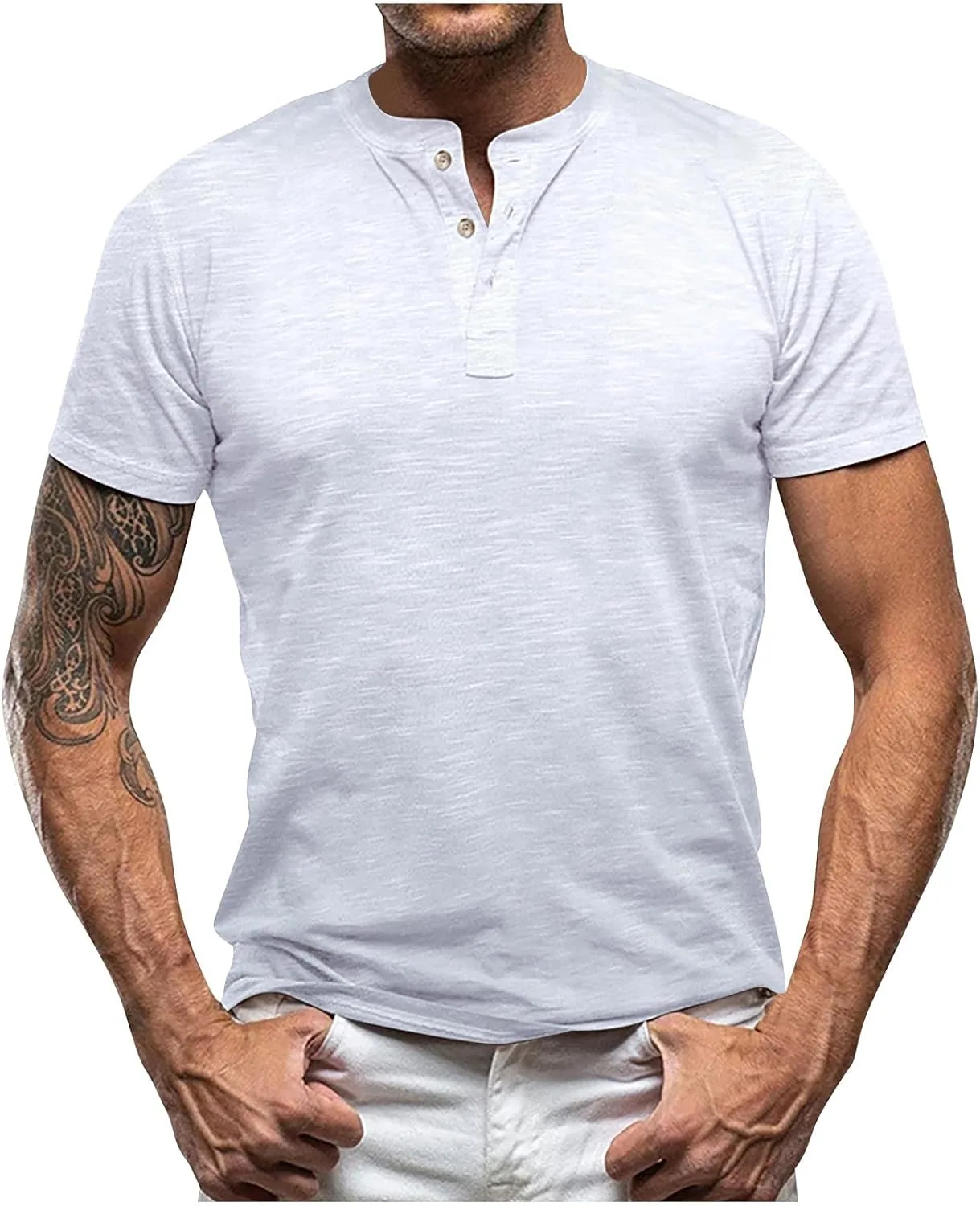 Мужская футболка Henley с коротким рукавом и V-образным вырезом QUNPIU
Мужская футболка Henley с коротким рукавом и V-образным вырезом QUNPIU