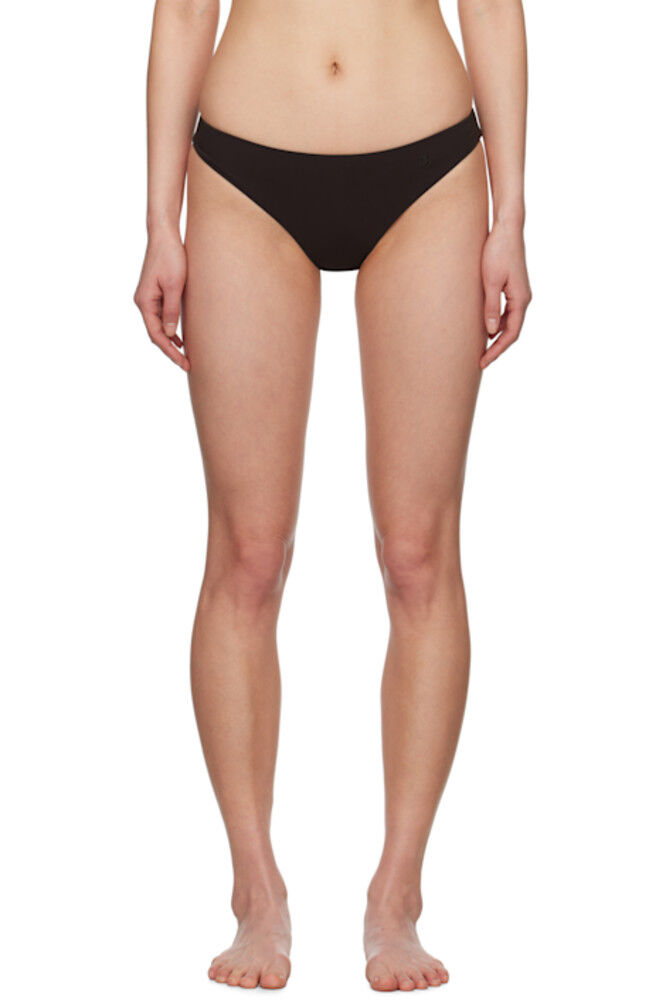 Плавки бикини коричневого цвета с вышитым логотипом Jil Sander 
Плавки бикини коричневого цвета с вышитым логотипом Jil Sander