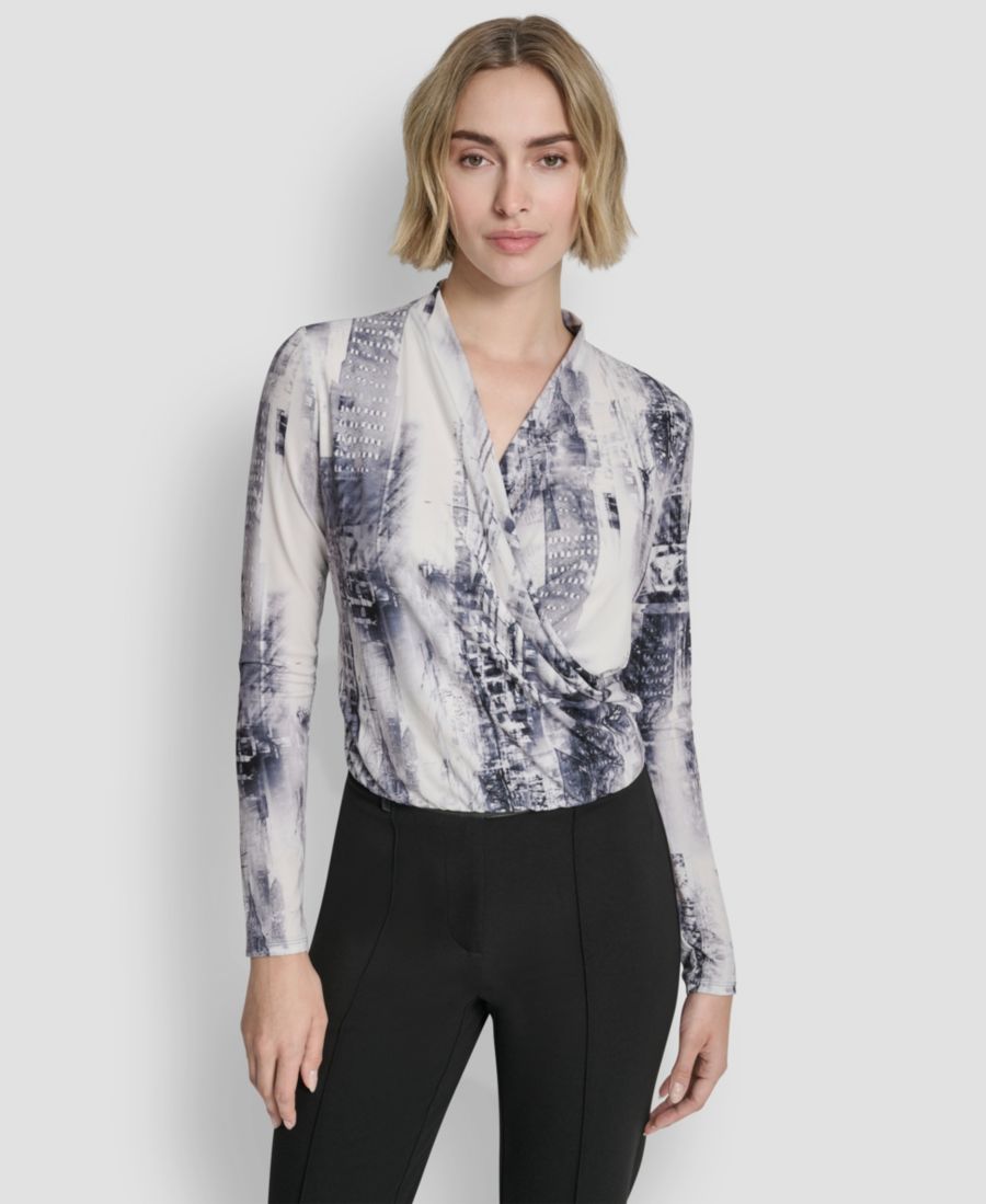 Укороченный топ с длинными рукавами и запахом DKNY, Black/Stone Gray Multi
Укороченный топ с длинными рукавами и запахом DKNY, Black/Stone Gray Multi