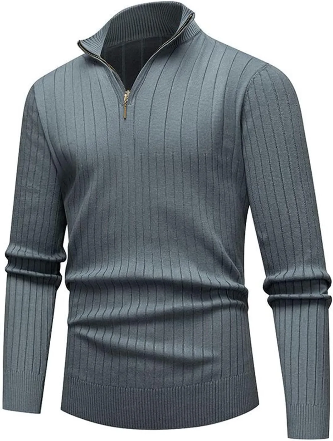 Мужской свитер с четвертью молнии | Mock Neck, Ribbed, Fashion Slim Fit
Мужской свитер с четвертью молнии | Mock Neck, Ribbed, Fashion Slim Fit