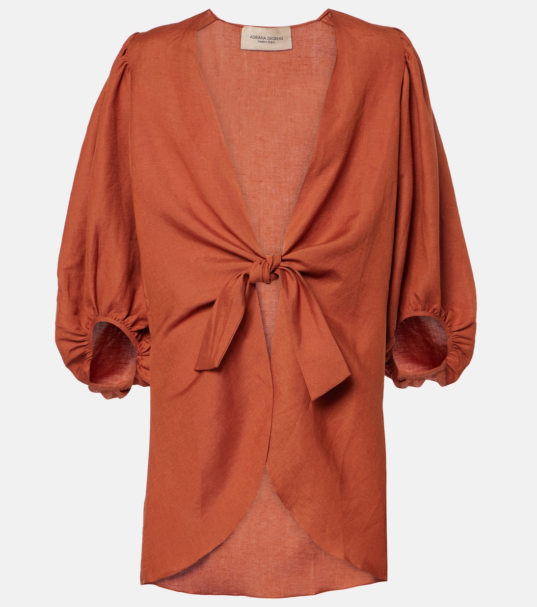 Однотонная рубашка из смесовой льняной ткани Adriana Degreas, Cognac
Однотонная рубашка из смесовой льняной ткани Adriana Degreas, Cognac