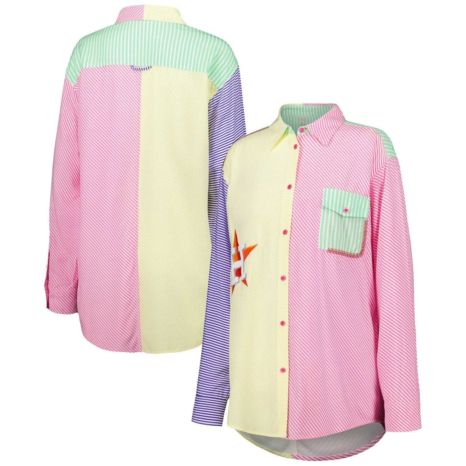 Женская желто-красная рубашка на пуговицах Houston Astros
Женская желто-красная рубашка на пуговицах Houston Astros