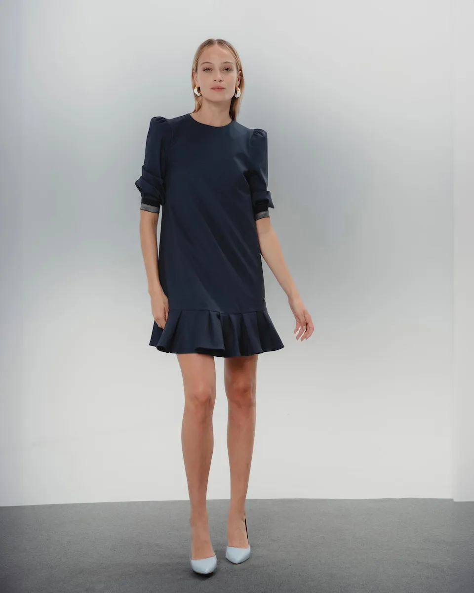 Платье с рюшами Selena Dolores Promesas, темно-синий 
Платье с рюшами Selena Dolores Promesas, темно-синий