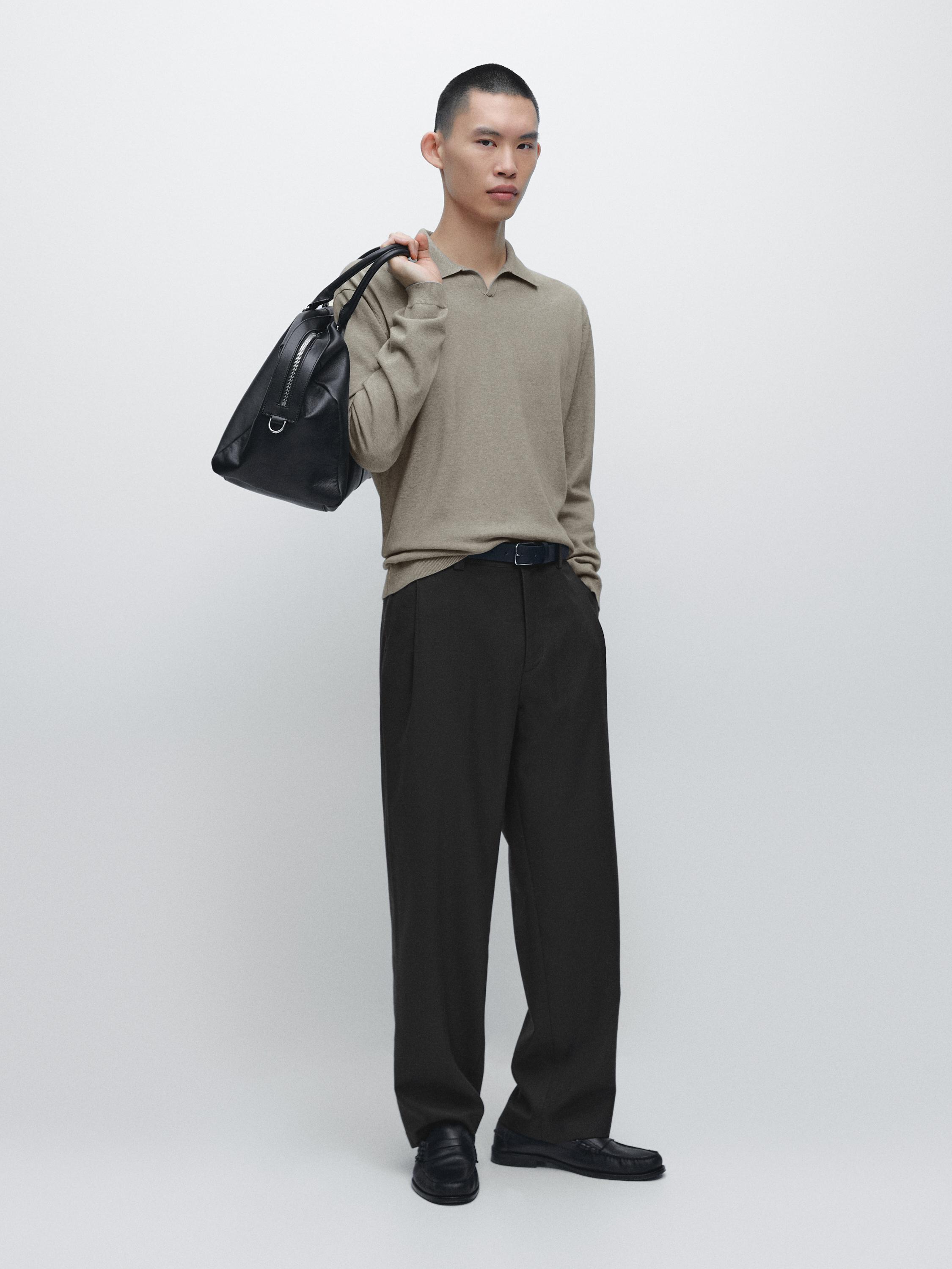 Вязаный хлопковый свитер-поло Massimo Dutti, greyish green
Вязаный хлопковый свитер-поло Massimo Dutti, greyish green