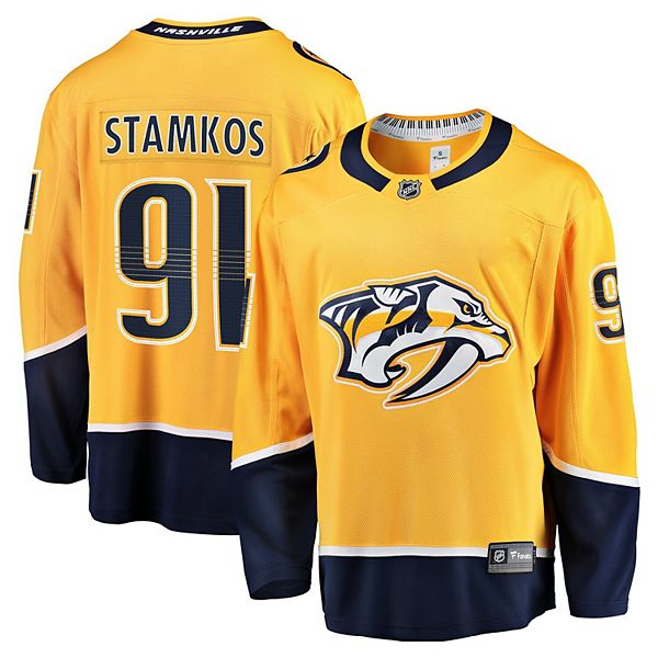 Мужская футболка Fanatics Steven Stamkos золотая домашняя Premier Breakaway Nashville Predators Fanatics Brands - White Label
Мужская футболка Fanatics Steven Stamkos золотая домашняя Premier Breakaway Nashville Predators Fanatics Brands - White Label