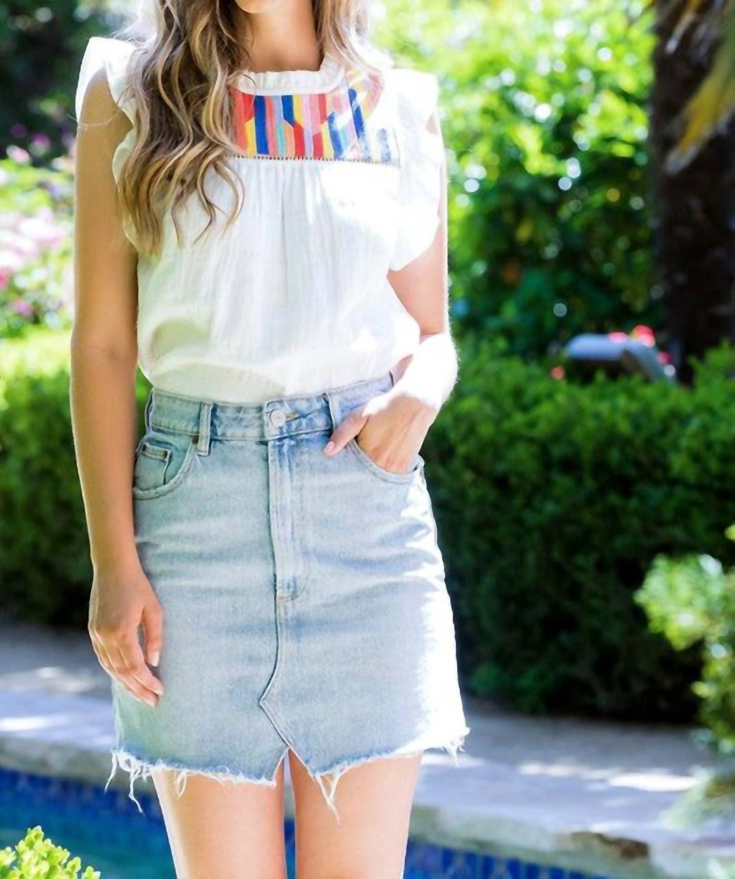 Топ Cancun с вышитыми воланами на рукавах, белый цвет THML
Топ Cancun с вышитыми воланами на рукавах, белый цвет THML