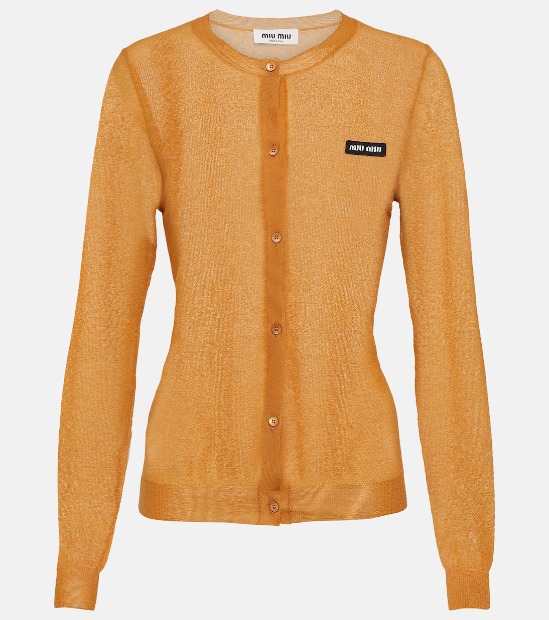 Вязаный кардиган с логотипом Miu Miu, Albicocca
Вязаный кардиган с логотипом Miu Miu, Albicocca