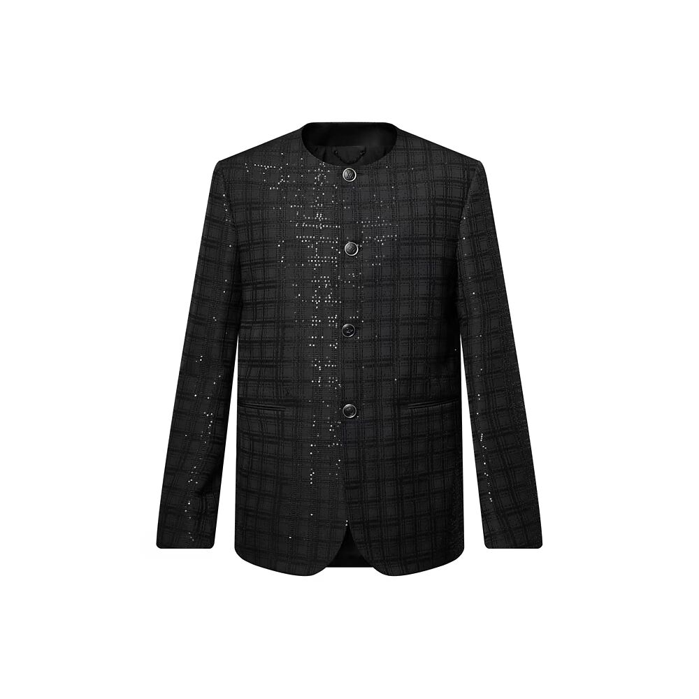 Куртка без воротника, расшитая пайетками Louis Vuitton, черный
Куртка без воротника, расшитая пайетками Louis Vuitton, черный