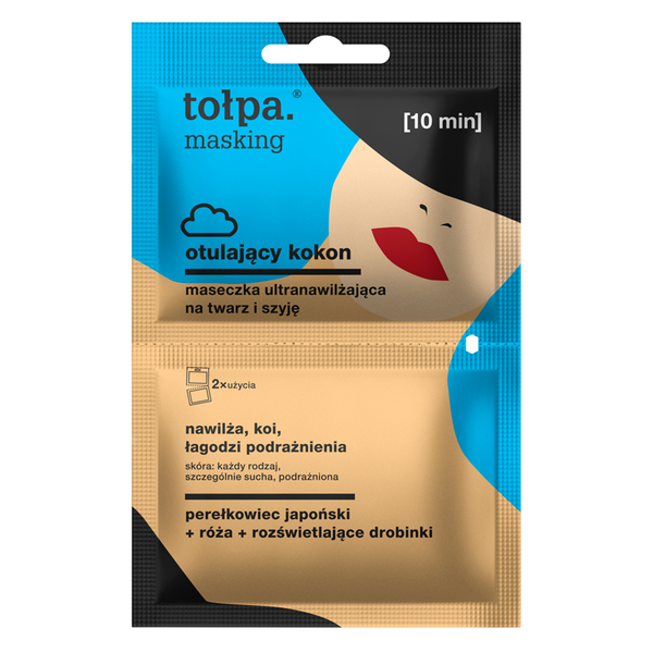 Ультраувлажняющая маска для лица и шеи, 2х5 мл/1 упаковка. Tołpa Masking otulający kokon
Ультраувлажняющая маска для лица и шеи, 2х5 мл/1 упаковка. Tołpa Masking otulający kokon